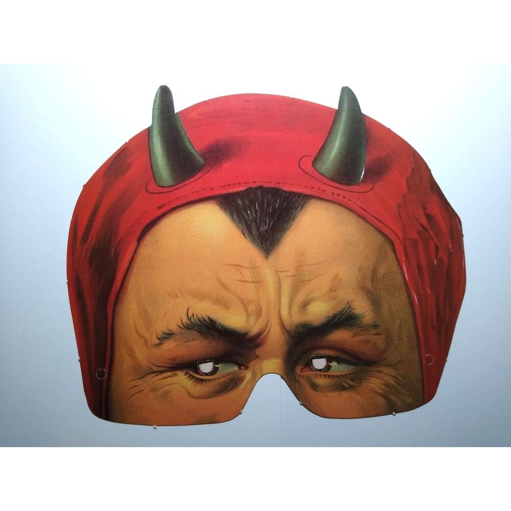 Vintage Style Devil Mask Cardboard Eye Mask Halloween Costume Theater Accessory